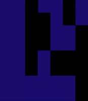 A series of navy blue rectangles forming an L shape, with more boxes placed diagonally