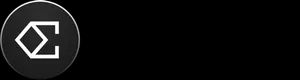 An E with a diamond shape on the vertical portion inside a black circle, followed by "Ethena"